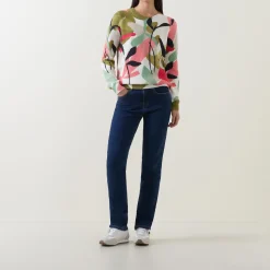 Patterned Ribbed Knit Sweater