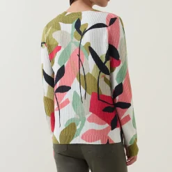 Patterned Ribbed Knit Sweater