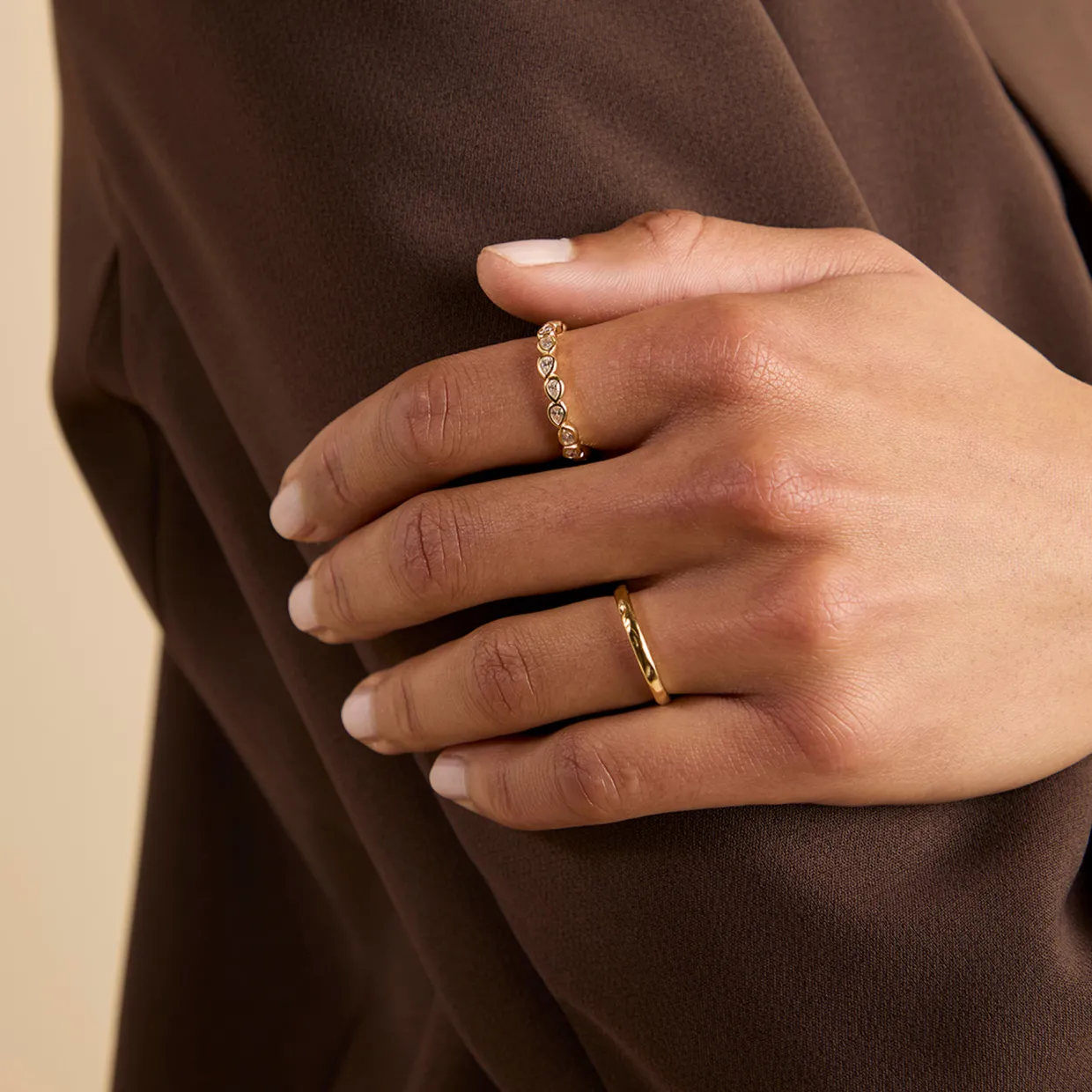 Pear Bezel Band Ring