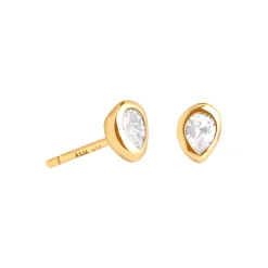 Pear Crystal Bezel Stud Earrings