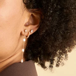 Pear Crystal Bezel Stud Earrings