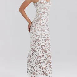 New HOUSE OF CB Pearl Floral Embroidered Dress