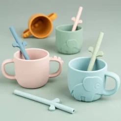 Fashion DONE BY DEER Peekaboo Silicone Straw Set