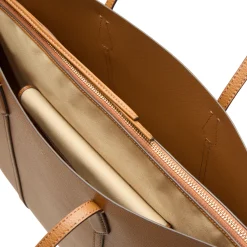 Perry Triple-Compartment Leather Tote Bag