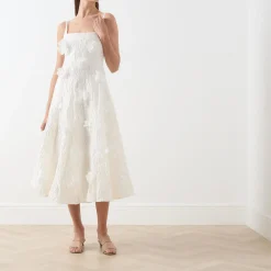 Discount SISTER JANE Petunia Flower Appliqué Flared Dress