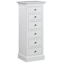 Fashion CASEYS FURNITURE Pietra 6-Drawer Tall Chest White
