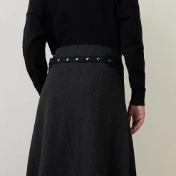 Discount SARAH PACINI Pinstripe Pleated Skirt