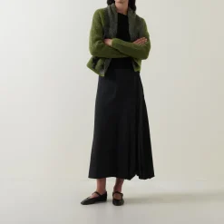 Discount SARAH PACINI Pinstripe Pleated Skirt