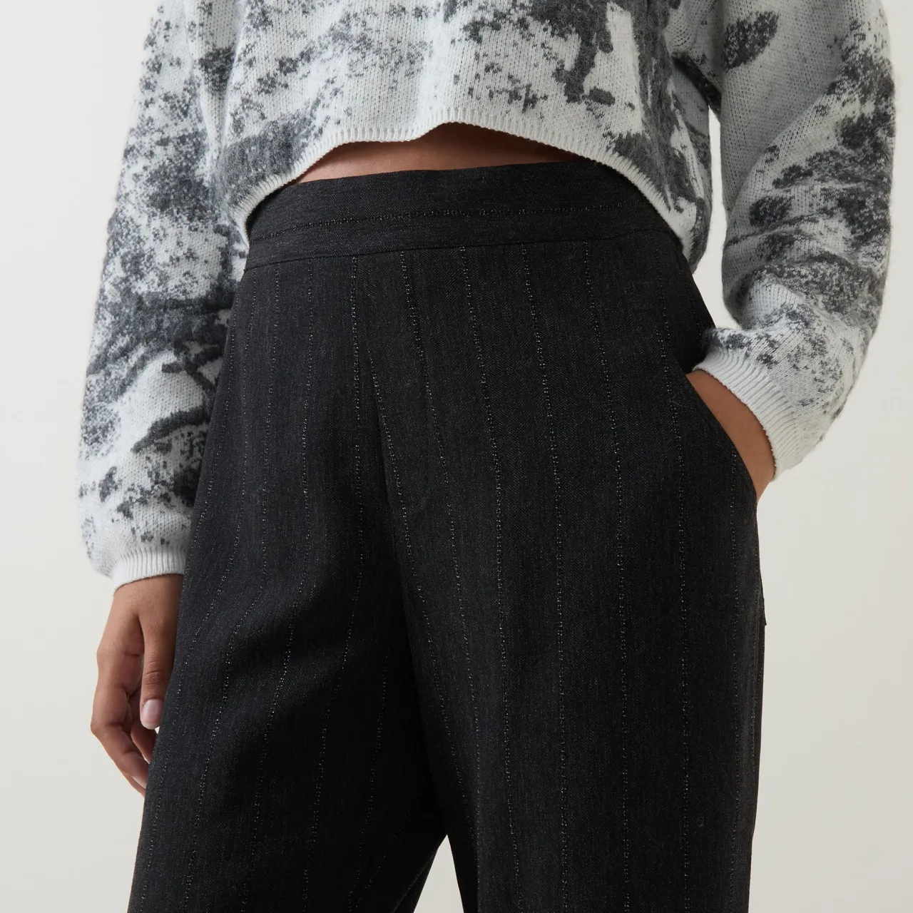 Sale SARAH PACINI Pinstripe Straight Leg Trousers