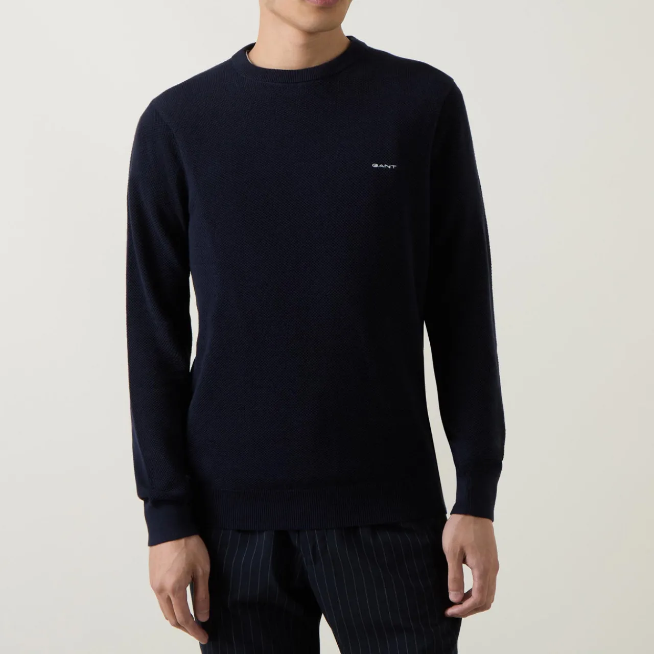 Sale GANT Pique Cotton Crew Neck Sweater