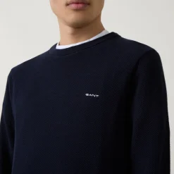 Sale GANT Pique Cotton Crew Neck Sweater