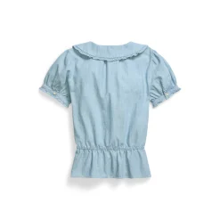 Clearance POLO RALPH LAUREN Pleated Denim Blouse 8-12 Years