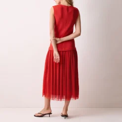 Outlet JIGSAW Pleated Hybrid Dress