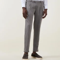 Pleated Tapered Leg Trousers