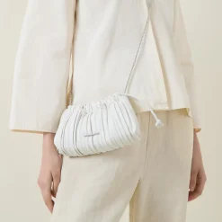 Plisse Drawstring Crossbody Bag