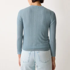 Pointelle Cable-Knit Cardigan