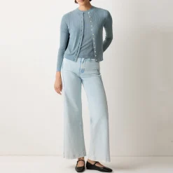 Pointelle Cable-Knit Cardigan