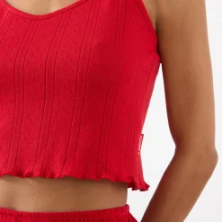 New ADANOLA Pointelle Cropped Top