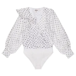 Discount RO&ZO Polka Dot Frill Detail Bodysuit