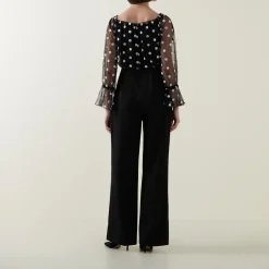 Clearance JOSEPH RIBKOFF Polka Dot Mesh Jumpsuit