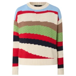 Fashion WEEKEND MAX MARA Polo Asymmetric Stripe Sweater