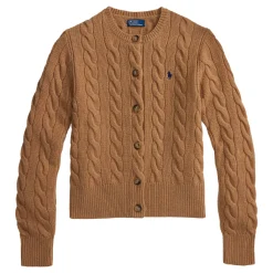 Polo Player Logo Cable Knit Cardigan