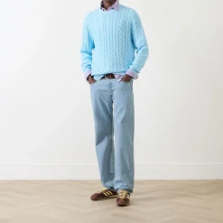 Sale POLO RALPH LAUREN Polo Player Logo Cable Knit Sweater