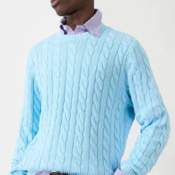 Sale POLO RALPH LAUREN Polo Player Logo Cable Knit Sweater