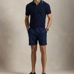 New POLO RALPH LAUREN Polo Player Logo Drawstring Linen Shorts
