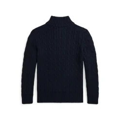 Polo Player Logo Half-Zip Cable Knit Sweater 6-14 Years