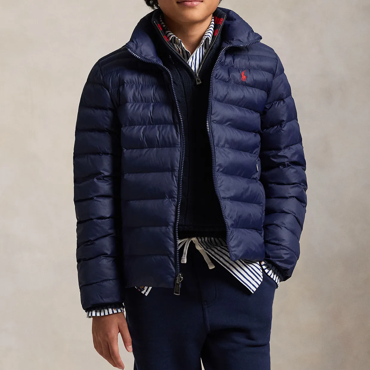 Polo Player Logo Packable Quilted Jacket 6-14 Years