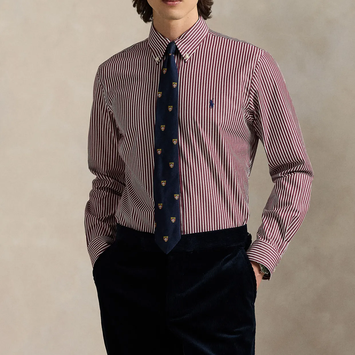 Polo Player Logo Striped Shirt