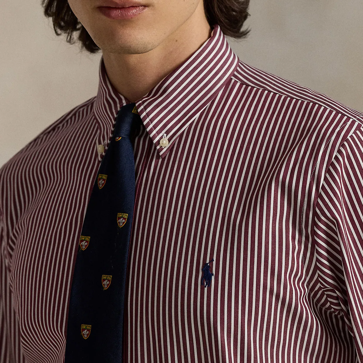 Polo Player Logo Striped Shirt