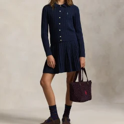 Polo Pony Logo Cardigan & Skirt Two-Piece Set 6-12 Years