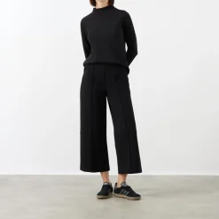 Ponte Cropped Wide Leg Pant