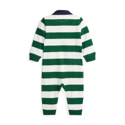 Online POLO RALPH LAUREN Pony Logo Striped Rugby Coverall 3-12 Months