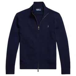 Pony Logo Zip-Up Wool Sweater