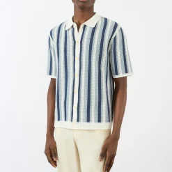Fashion WAX LONDON Porto Striped Knitted Shirt