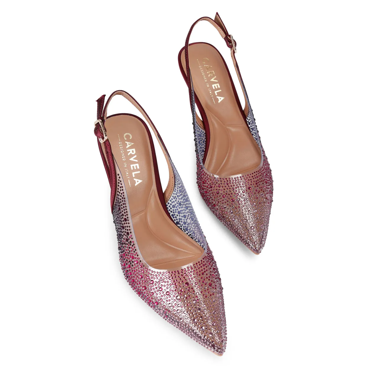 New CARVELA Positano Embellished Slingback Pumps