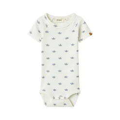 Printed Motif Ribbed Bodysuit