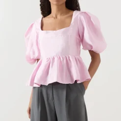 Puff Peplum Top