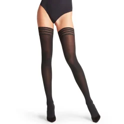 Discount FALKE Pure Matt Stay Ups Black