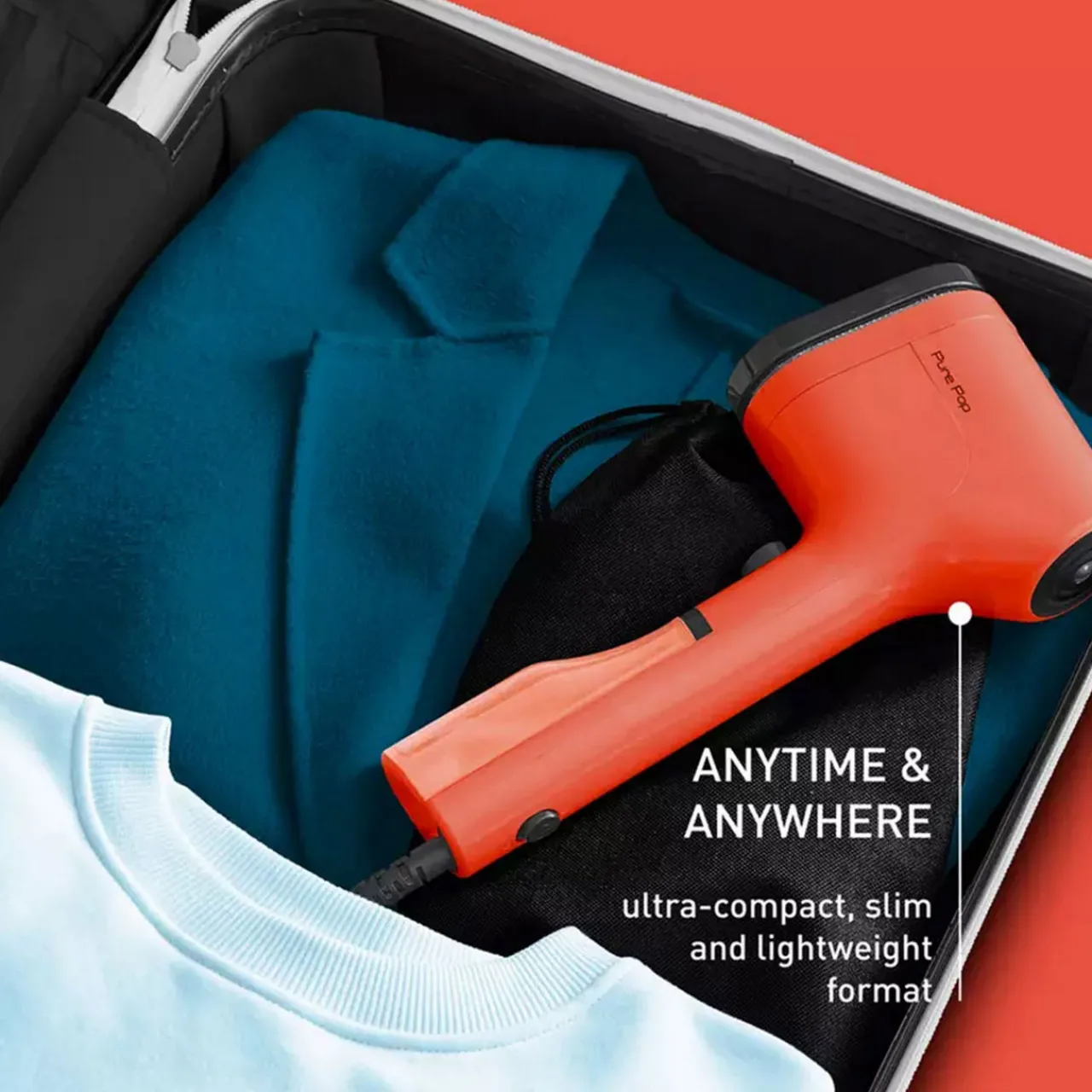 Clearance TEFAL Pure Pop Vertical Steam Coral Red