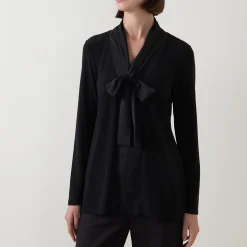 Hot JOSEPH RIBKOFF Pussybow Solid Blouse