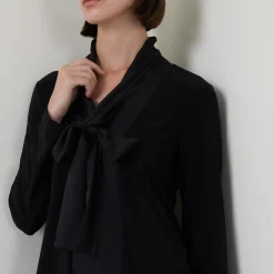 Hot JOSEPH RIBKOFF Pussybow Solid Blouse