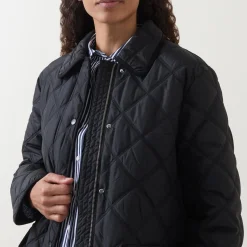 Quilted Corduroy-Trim Jacket