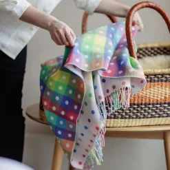 New FOXFORD Rainbow Spotted Baby Blanket