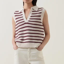 Raja Striped Knitted Vest