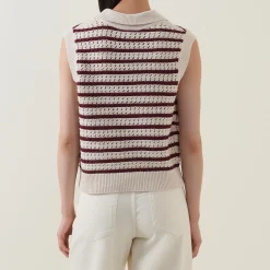 Raja Striped Knitted Vest