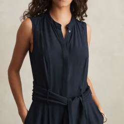 Raven Wide-Leg Belted Jumpsuit